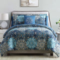Granada Collection Comforter Set - Reversible Microfiber - Elegant Printed 8-Piece Bed Set - Includes Comforter, Sheets, Shams, & Pillow - Luxurious Bedding