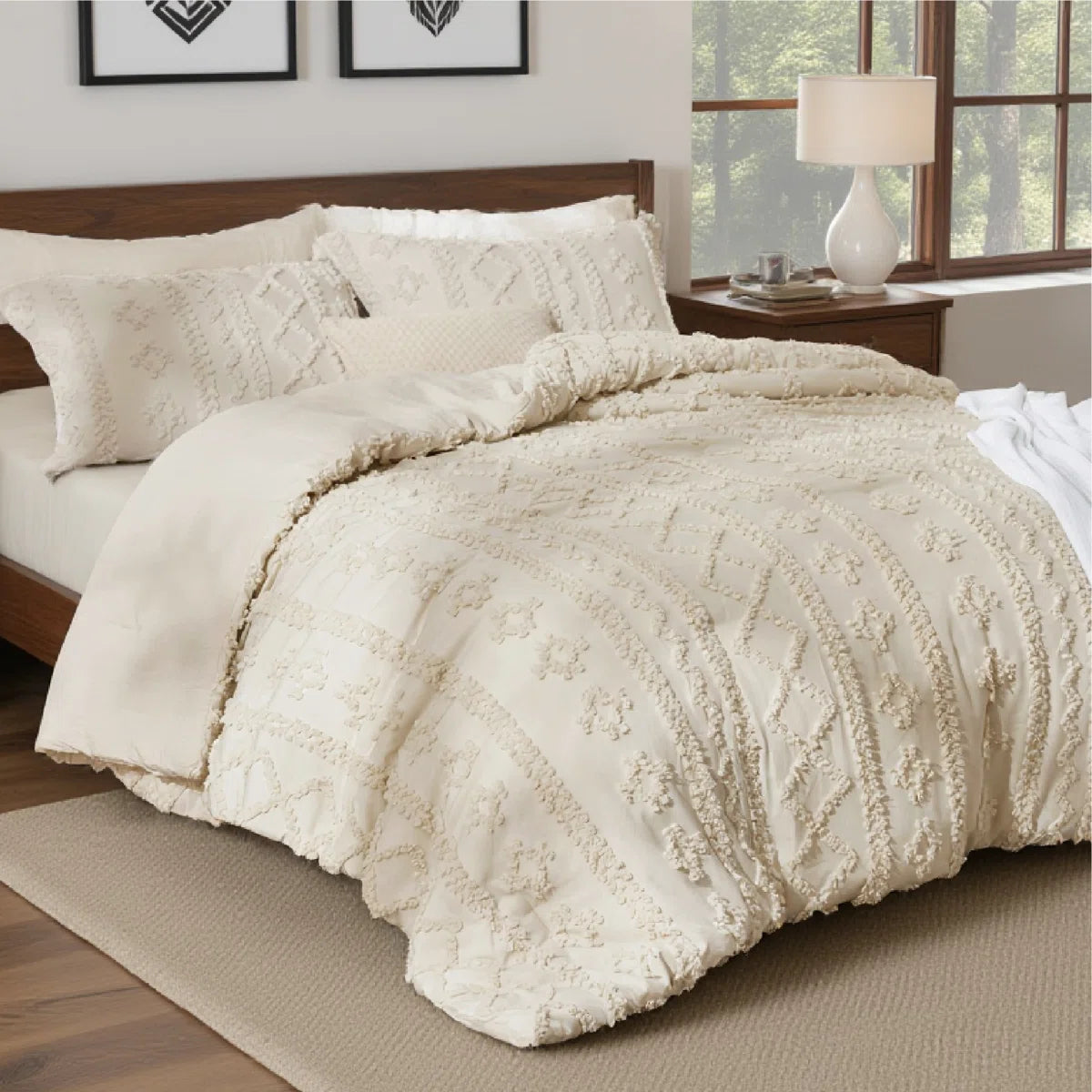 Best Seller Bedsure Farmhouse Shabby Elegance Tufted Boho Comforter Set