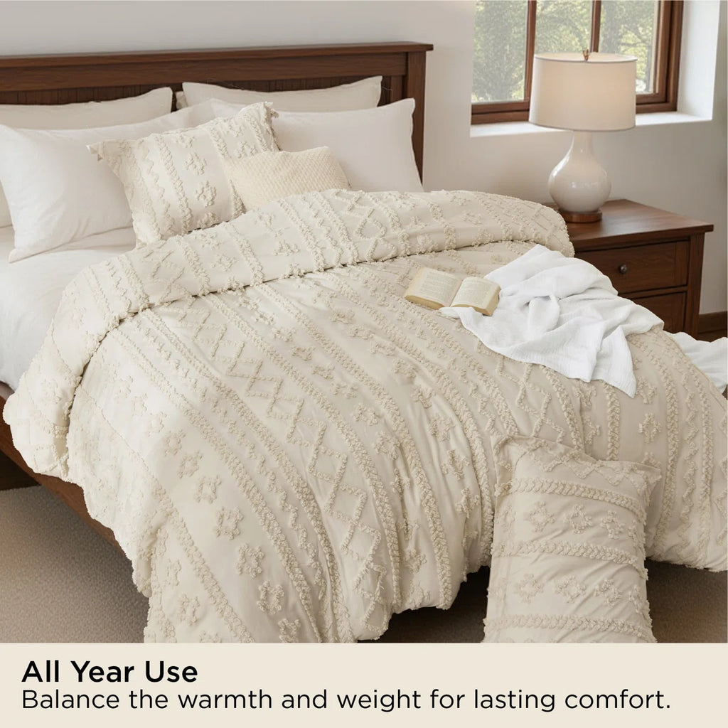 Best Seller Bedsure Farmhouse Shabby Elegance Tufted Boho Comforter Set