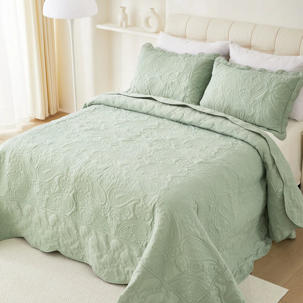 Microfiber Reversible Oversized 3 Piece Coverlet, Bedspread Set