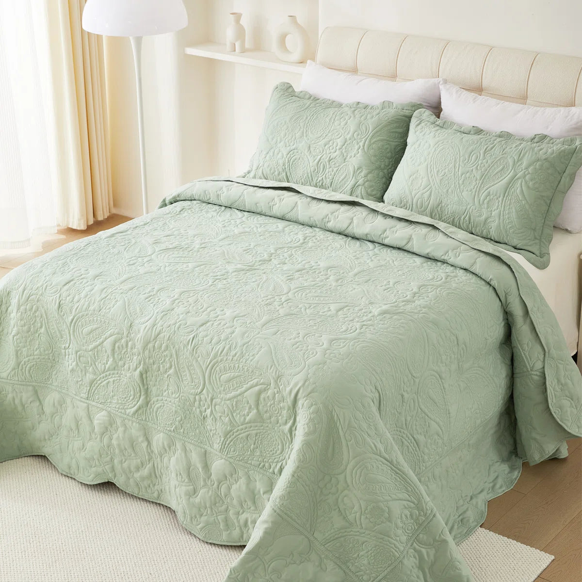 Microfiber Reversible Oversized 3 Piece Coverlet, Bedspread Set