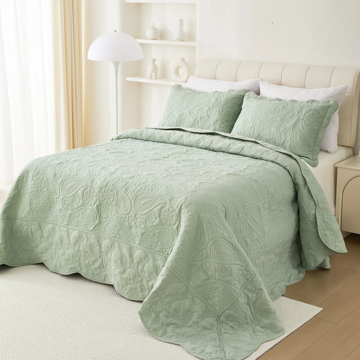 Microfiber Reversible Oversized 3 Piece Coverlet, Bedspread Set